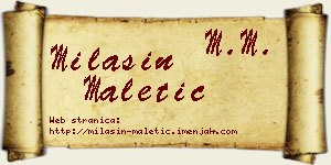 Milašin Maletić vizit kartica